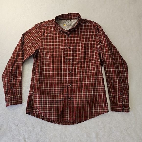 Eddie Bauer Men's Red Plaid Shirt Size M - Picture 1 of 11